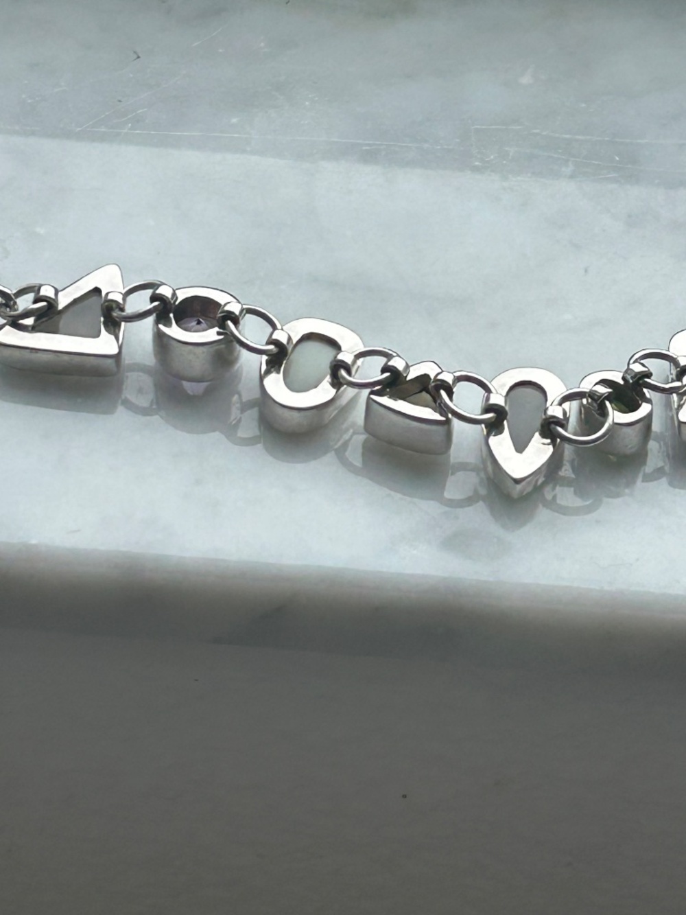 Sterling Silver Semi Precious Stone Bracelet Blue Topaz, Peridot,Citrine & Druzy - Picture 4 of 7